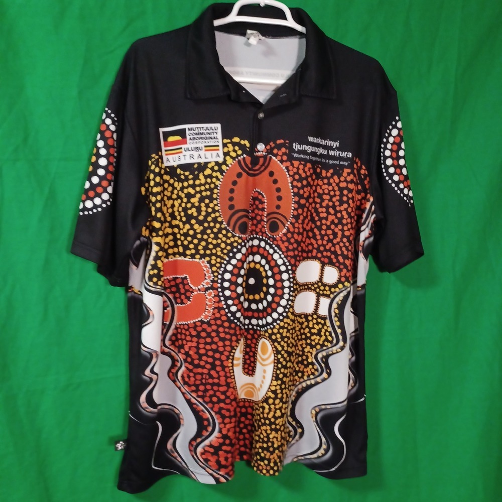 Mutitjulu Community Aboriginal Corporation Uluru Australia Polo Shirt‎ Mens XL